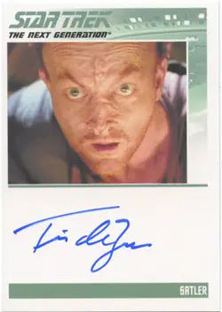 Autographed trading card of Tim DeZarn as Satler from Star Trek TNG Heroes & Villains