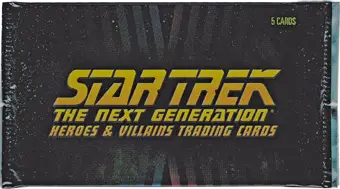 Star Trek TNG Heroes & Villains Factory Sealed Trading Card Pack featuring iconic characters