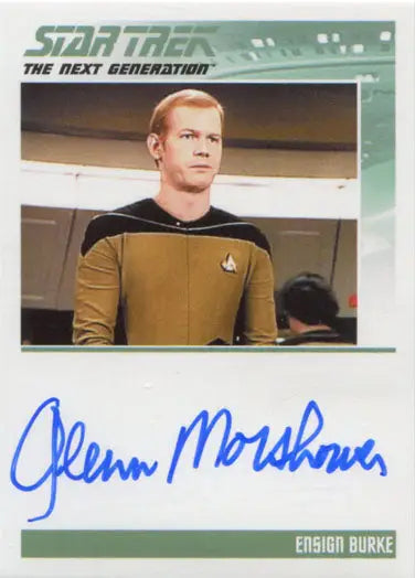Autographed Star Trek TNG autograph card of Glenn Morshower as Ensign Burke