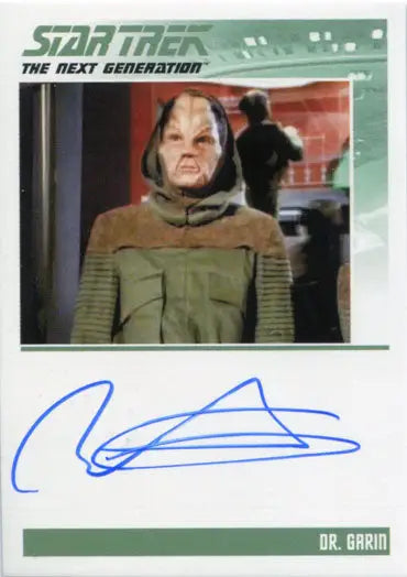 Autograph card of Richard Cansino as Dr. Garin from Star Trek TNG trading cards