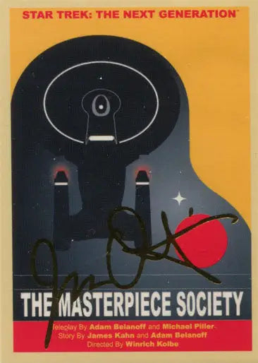 Stylized silhouette of a starship inspired by USS Enterprise on Star Trek trading cards