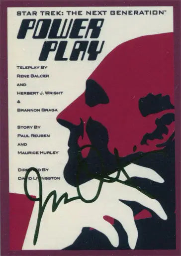 Star Trek: The Next Generation Power Play book cover on Star Trek trading cards
