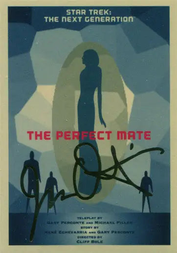 Book cover for Star Trek The Next Generation episode The Perfect Mate in trading cards set