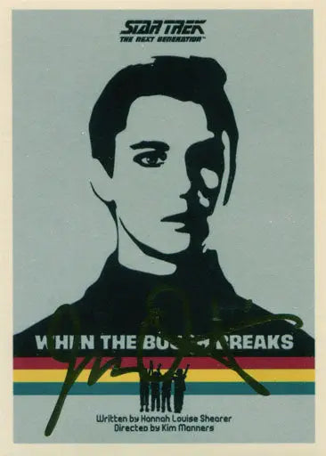 Stylized Star Trek TNG character portrait on a trading card for collectors