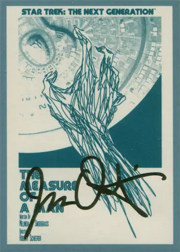 Stylized crystalline hand-like structure on Star Trek TNG trading cards