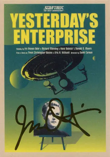 Star Trek novel Yesterday’s Enterprise cover on Star Trek TNG trading card