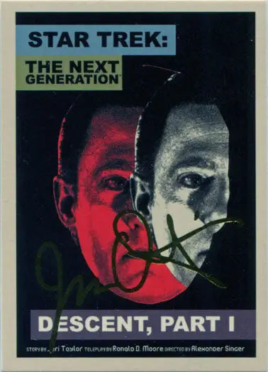 Star Trek TNG Trading Card featuring Descent Part I with Gold Foil Stamped Parallel design
