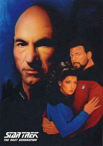 Promotional poster for Star Trek: The Next Generation on a trading cards style promo card