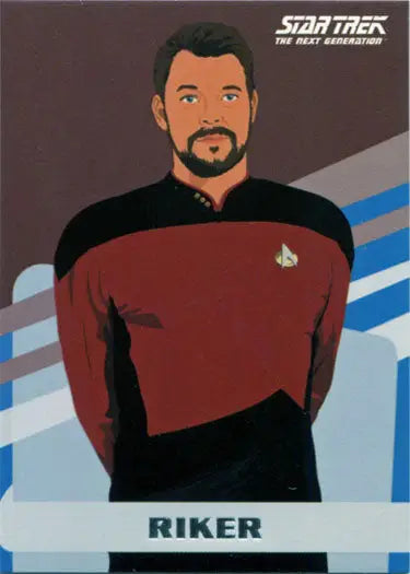 Stylized portrait of a bearded man in Star Trek TNG uniform, part of Universe Gallery Chase
