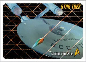 Starship Enterprise on Star Trek TOS 2009 promo card featuring iconic design