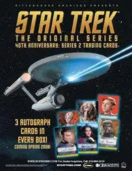 Star Trek TOS 40th Anniversary trading card box featuring the USS Enterprise