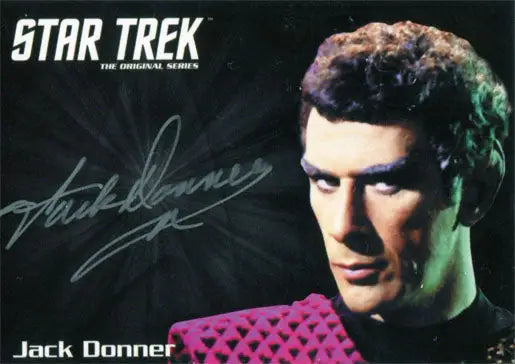 Autographed trading card of Jack Donner as Subcommander Tal with colorful background