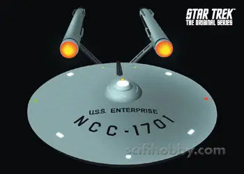 Iconic USS Enterprise NCC-1701 from Star Trek featured on a promo card for trading cards