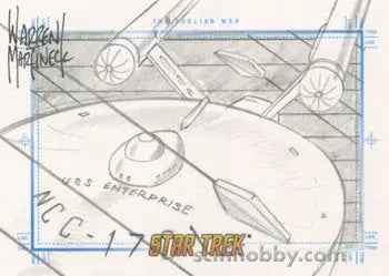 Sketch of the USS Enterprise in Star Trek TOS Portfolio by Warren Martineck, The Tholian Web