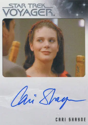 Autographed trading card of Cari Shayne as Eliann from Star Trek Voyager