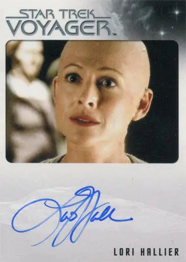 Autographed trading card of Lori Hallier as Riley Frazier from Star Trek Voyager