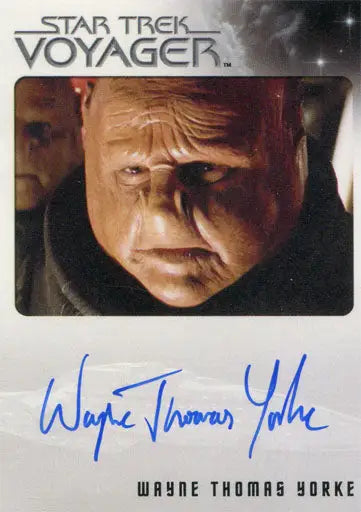 Close-up of Wayne Thomas Yorke as Zet on a Star Trek Voyager autograph card