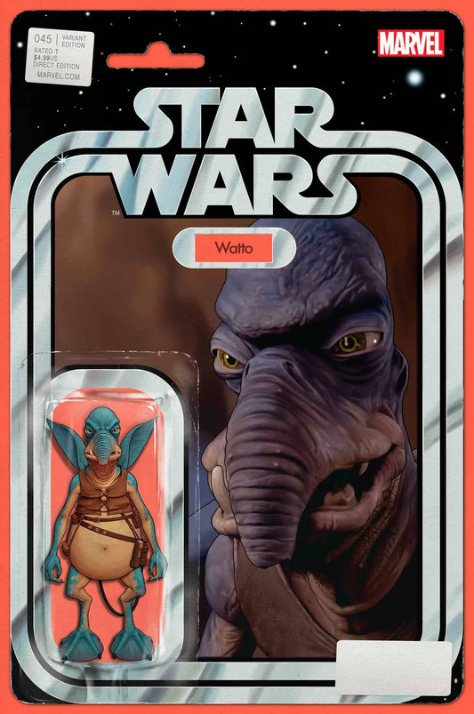 Retro-style packaging of Watto from Star Wars in STAR WARS #45 JTC ACTION FIGURE VAR