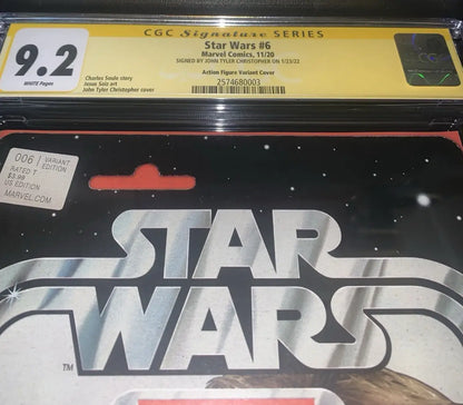 Graded Star Wars comic book featuring John Tyler Christopher figure variant CGC 9.2