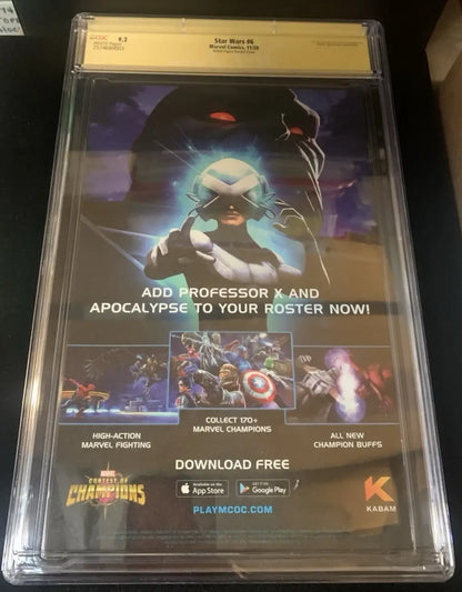 Star Wars graded comic book in protective slab featuring John Tyler Christopher figure variant
