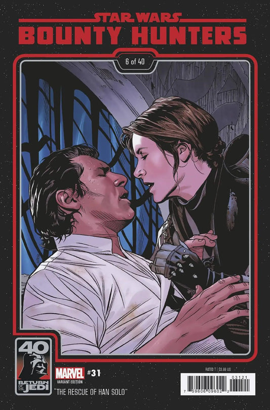 Comic book cover of STAR WARS characters in romance, perfect for trading cards collectors