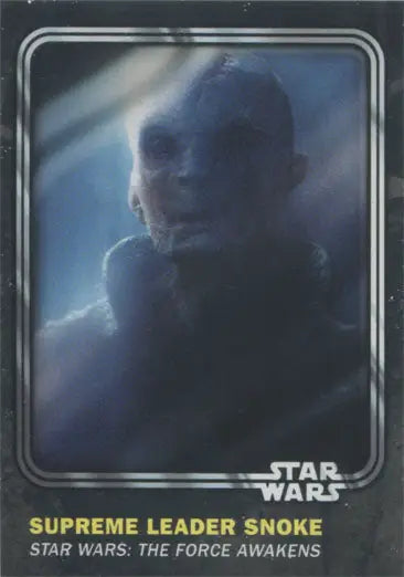 Shadowy figure of Snoke with battle damage in dark robe from Chase Card series