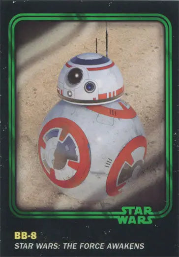BB-8 from Star Wars on Green Parallel Chase Card 48 of 99 showcasing vibrant colors