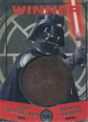 Darth Vader trading card with lightsaber in Star Wars Chrome Perspectives Bronze Medallion