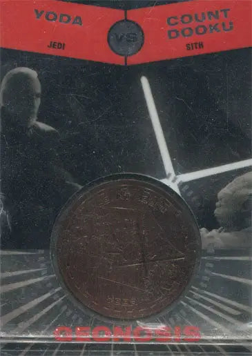 Bronze Medallion Yoda vs Count Dooku collectible coin from Star Wars adventures