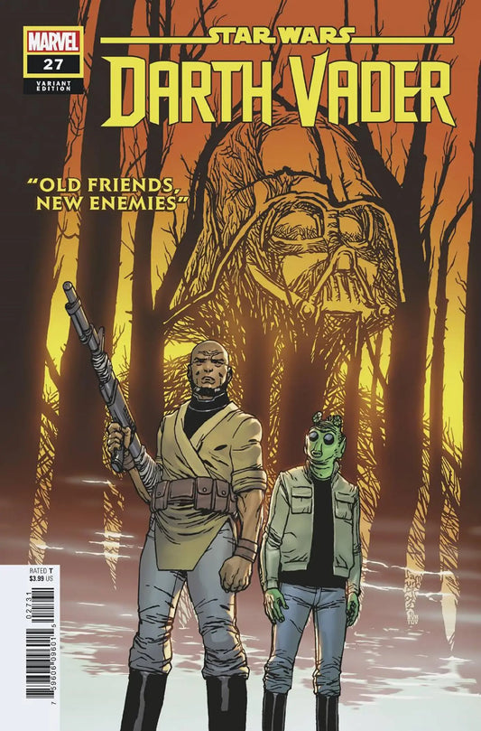 Comic book cover for Star Wars Darth Vader #27 with characters and Vader’s mask