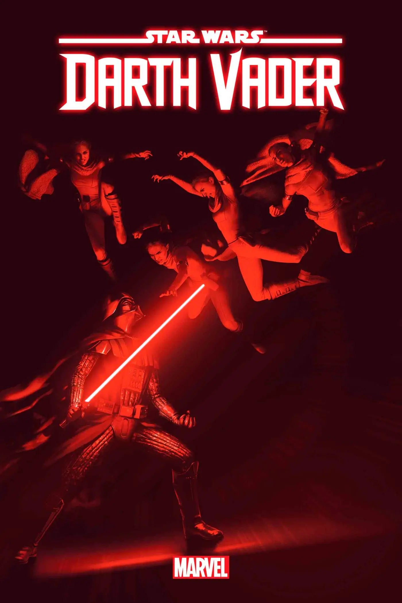 Star Wars Darth Vader #30 comic book cover with Darth Vader and action silhouettes