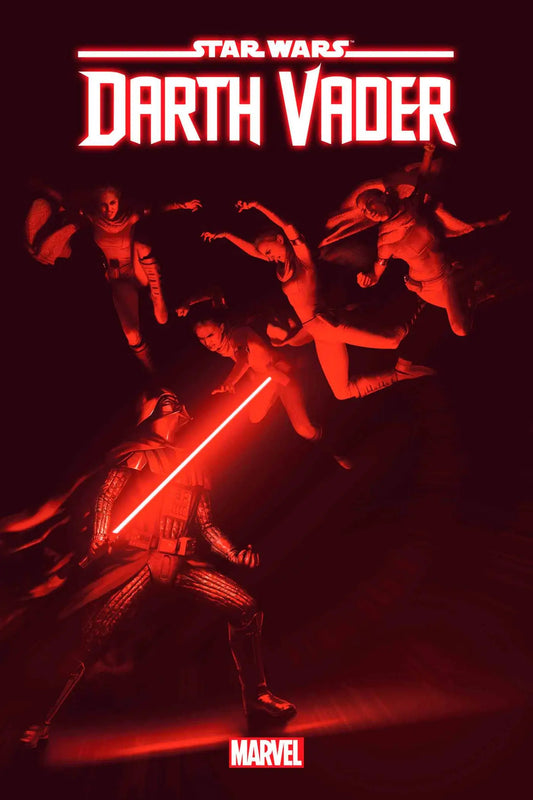 Star Wars Darth Vader #30 comic book cover with Darth Vader and action silhouettes