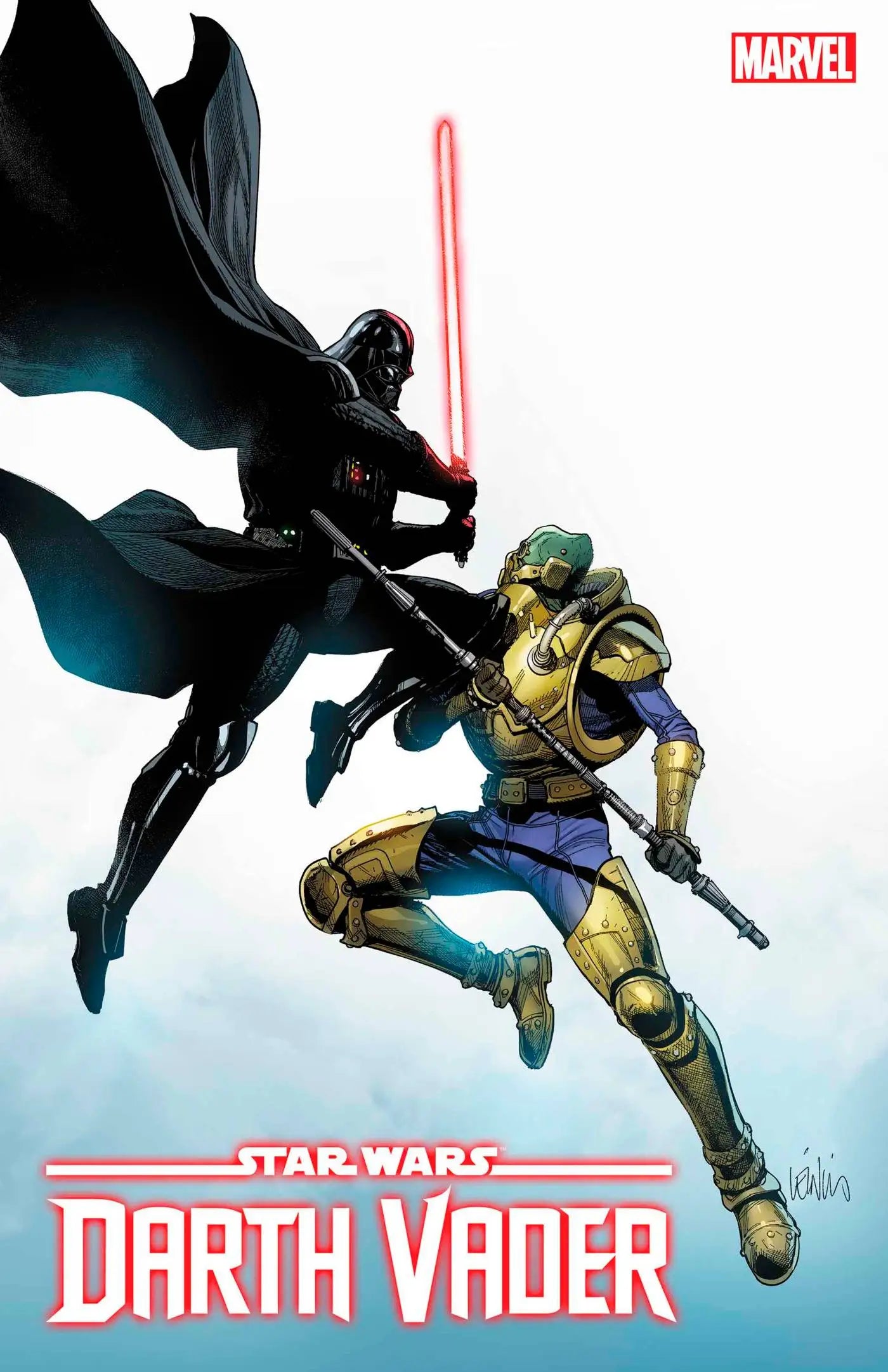 STAR WARS DARTH VADER #31 cover features a battle with iconic lightsaber action