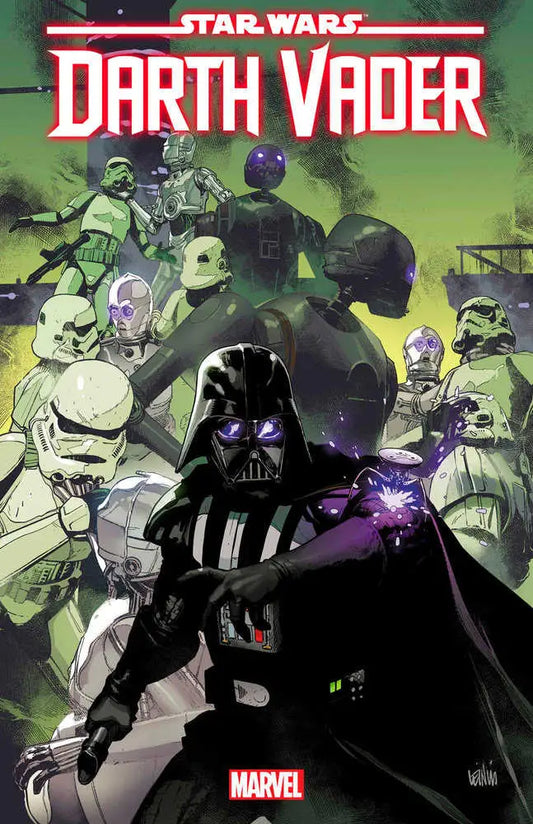 Darth Vader wielding Force lightning on Comic book cover for Star Wars trading cards