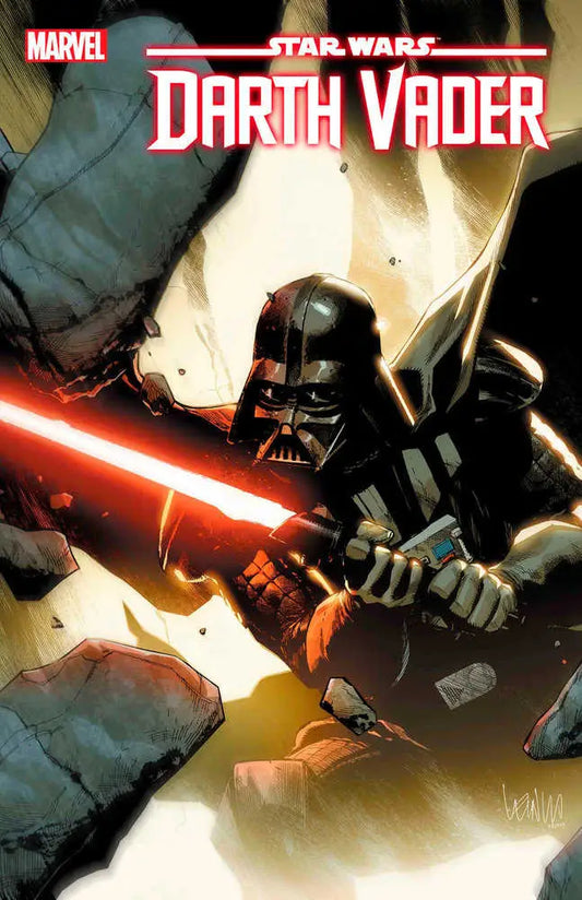 Comic book cover of Darth Vader with red lightsaber from Star Wars: Darth Vader #45