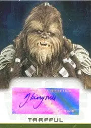Wookiee character with fur and bandolier on Michael Kingma Autograph Card trading card