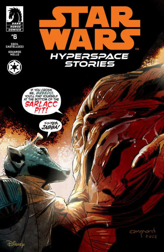 Comic book cover for Star Wars: Hyperspace Stories featuring alien showdown, perfect for trading cards