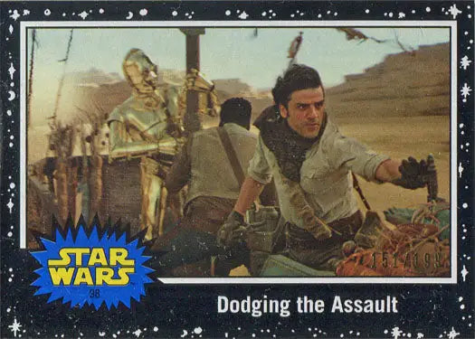 Star Wars Journey Rise Skywalker Black Parallel Card 98 featuring action on a desert planet