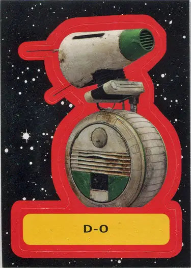 Retro robot droid featured on Star Wars Journey Rise Skywalker sticker card CS-11 D-O