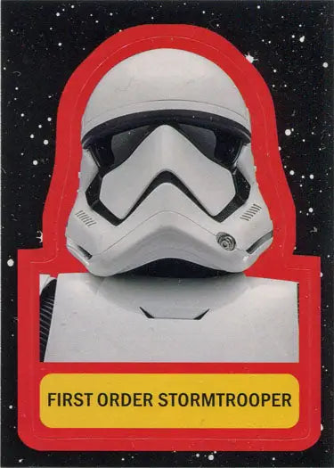 Stormtrooper helmet sticker card from Star Wars Journey Rise Skywalker trading cards