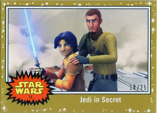 Star Wars Journey to Last Jedi Gold Base Parallel Chase Card 14 featuring Rebels characters