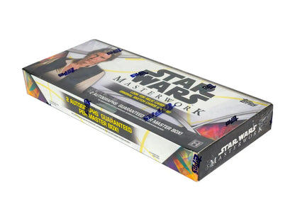 Sealed Star Wars Masterwork trading card box with sketch cards and stormtrooper armor