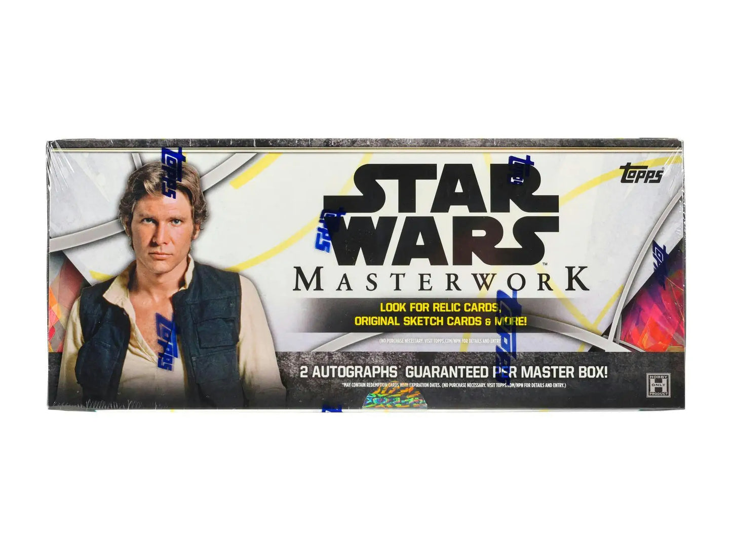 Sealed Star Wars Masterwork trading card box featuring sketch cards and stormtrooper armor