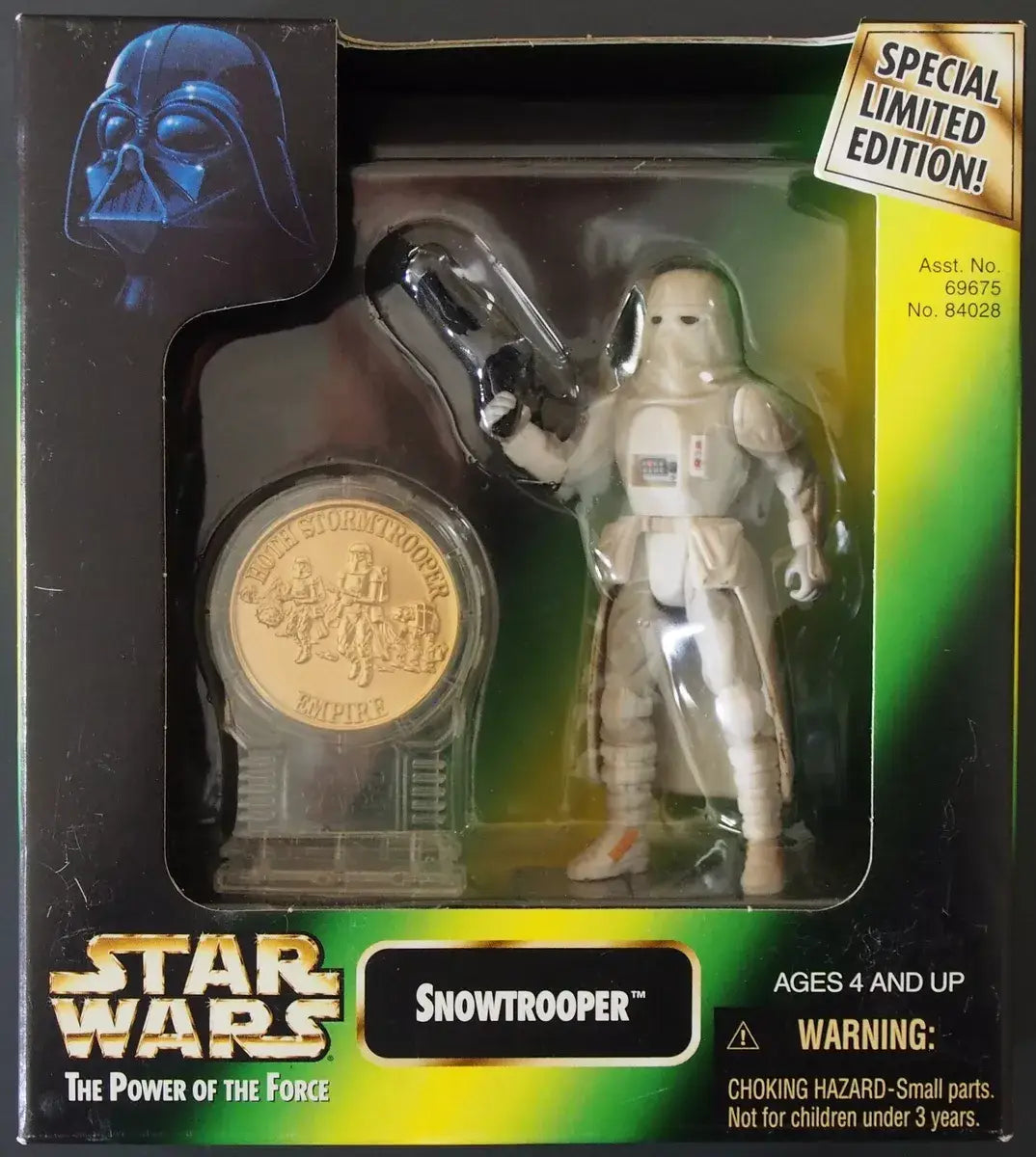 Boxed Star Wars POTF limited edition Snowtrooper figure with Millennium Minted Coin