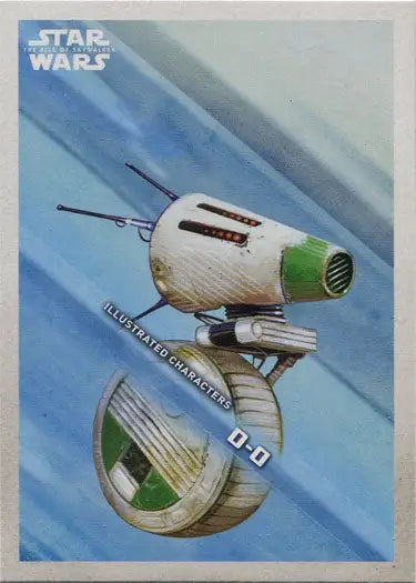 Spherical droid IC-9 D-O with green sensor in Star Wars illustrated character card