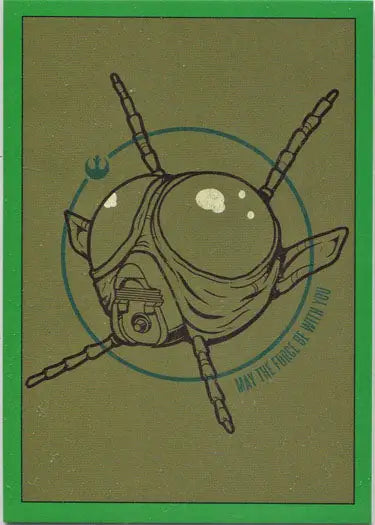 Stylized insect-like creature on Star Wars Rise Skywalker Green Parallel trading card