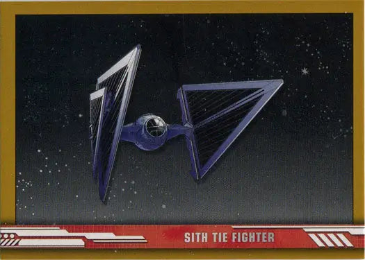Geometric spacecraft with spherical cockpit in Star Wars Rise Skywalker Chase Card design