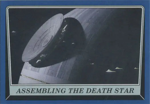 Partially constructed Death Star with spacecraft in Star Wars Rogue One trading card puzzle