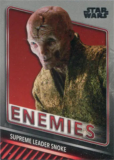 Alien-like Supreme Leader Snoke in golden robe on Star Wars Enemies Chase Card