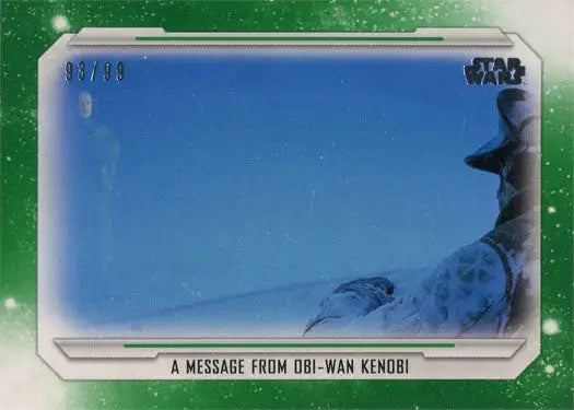 Star Wars Skywalker Saga Green Parallel Base Card 56 featuring A Message from Obi-Wan Kenobi